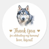 Aangepaste Husky bruiloft gunst Stickers (Voorkant)
