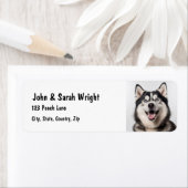 Aangepaste Husky Malemute Dog Adres Label (Insitu)