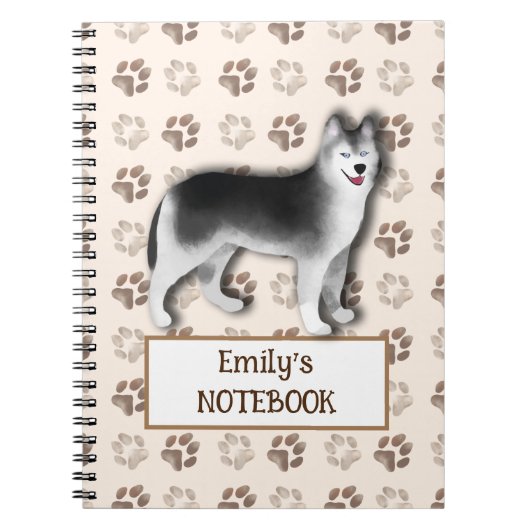 Aangepaste Husky-notitieboek - Cute hond-cadeau vo Notitieboek (Voorkant)