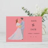 Aangepaste Huwelijk Save The Date (Staand voorkant)
