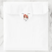 Aangepaste huwelijks-'Save the Date'-Kerstkardinaa Hart Sticker (Tas)