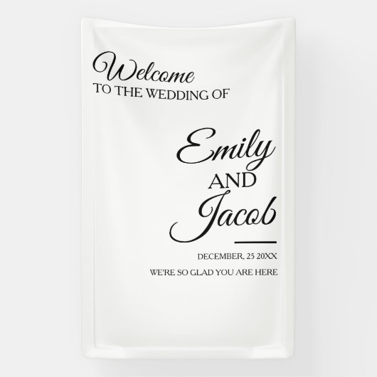 Aangepaste huwelijks welkomstbanner spandoek (Verticaal)