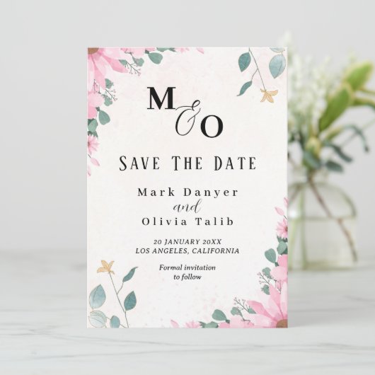 Aangepaste huwelijksaankondiging - Save the Date K (Staand voorkant)