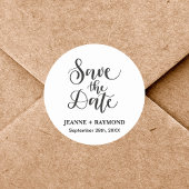 Aangepaste huwelijksaankondiging 'Save the Date' Ronde Sticker