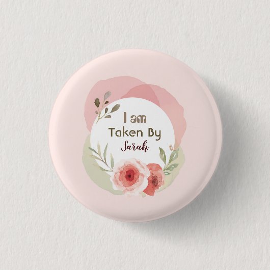 Aangepaste huwelijksaanzoek wit, kies ronde button 3,2 cm (Voorkant)