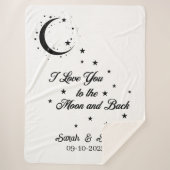 Aangepaste huwelijkscadeau, naar de maan en terug, sherpa deken (Voorkant)