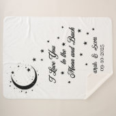 Aangepaste huwelijkscadeau, naar de maan en terug, sherpa deken (Voorkant (horizontaal))