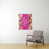 Aangepaste huwelijksceremonie Floral Photo Booth P Wandkleed (In situ)