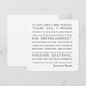 Aangepaste huwelijksdag Bedankt kaarten (Voorkant / Achterkant)