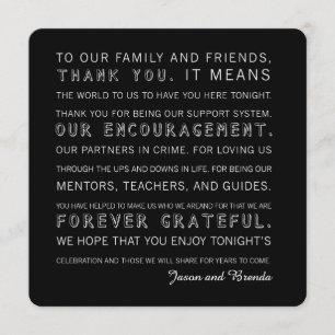 Aangepaste huwelijksdag Dank je kaarten zwart-wit