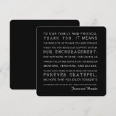 Aangepaste huwelijksdag Dank je kaarten zwart-wit (Voorkant / Achterkant)