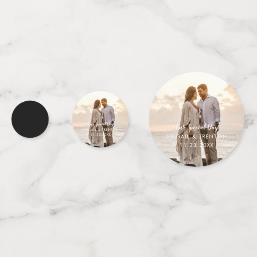 Aangepaste huwelijksdag foto confetti (Voorkanten)