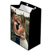 Aangepaste huwelijksdag foto medium cadeauzakje (Voorkant Gekanteld)