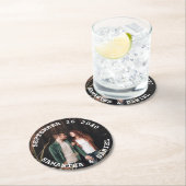 Aangepaste huwelijksdatum en foto ronde kartonnen onderzetter (Insitu)