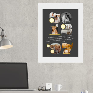 Aangepaste huwelijksdatum en liefdesquote Modern S Folie Afdrukken