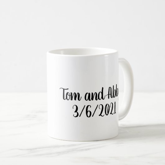 Aangepaste huwelijksdatum liefde met pijlen Mok (Voorkant rechts)