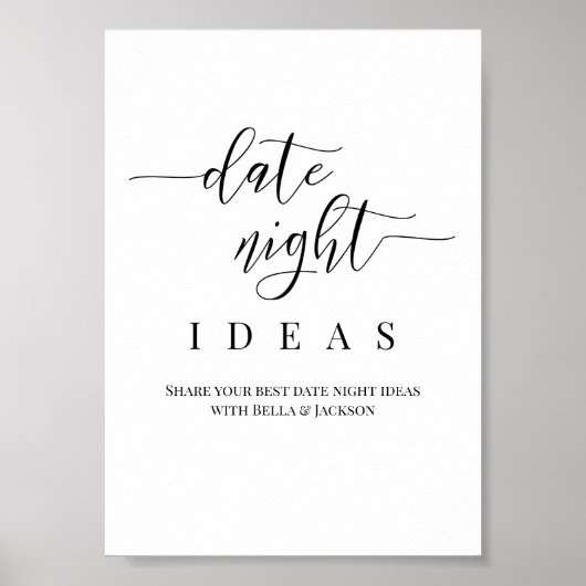 Aangepaste huwelijksdatum Nachtelijke gedachte Poster (Voorkant)