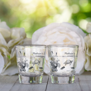 Aangepaste huwelijksfeest favoriet voor zeedieren shot glas