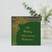 Aangepaste huwelijksjubileumfeest uitnodiging (Staand voorkant)