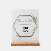 Aangepaste Huwelijkslied QR Code Jubileum Cadeau Acryl Bord (Voorkant)