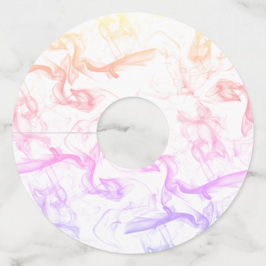 Aangepaste huwelijksnaam datum Kleurrijke nevelige Wijnglaslabel (Achterkant)