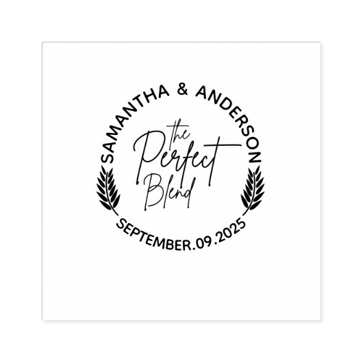 Aangepaste huwelijksnamen en -datum | Het perfecte Rubberstempel (Afrduk)