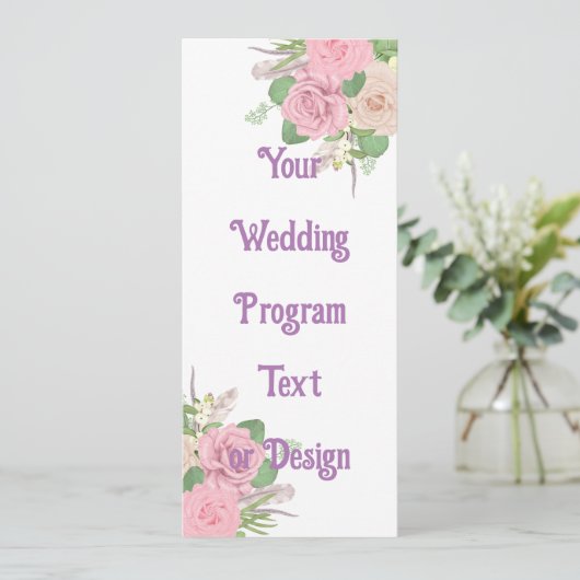 Aangepaste huwelijksprogramma's - Bewerkbare Sjabl (Staand voorkant)