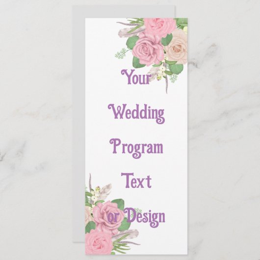 Aangepaste huwelijksprogramma's - Bewerkbare Sjabl (Voorkant / Achterkant)