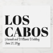 Aangepaste huwelijksreis welkom in Los Cabos Likeurfles Etiket (Enkel label)