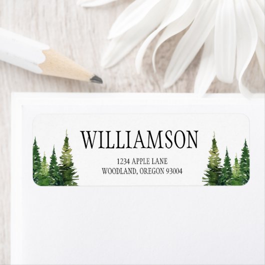 Aangepaste Huwelijksretourlabels | Bosbomen Etiket (Insitu)