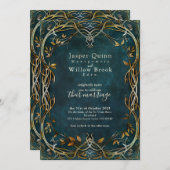 Aangepaste huwelijksuitnodiging - Fantasy Menu (Voorkant / Achterkant)