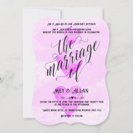 Aangepaste huwelijksuitnodiging traditionele harte kaart