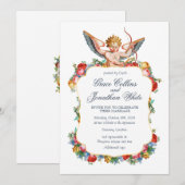 Aangepaste huwelijksuitnodiging voor Cupid angel Kaart (Voorkant / Achterkant)