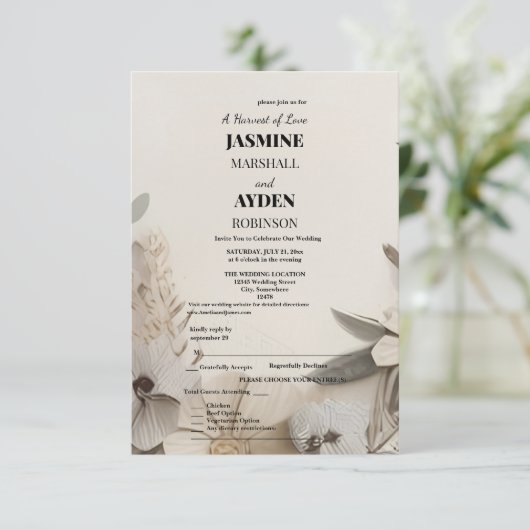 Aangepaste huwelijksuitnodigingen | Boho, Foto & B Bedankkaart (Staand voorkant)