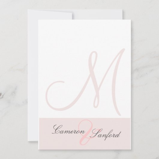 Aangepaste huwelijksuitnodigingen Monogram/grafiet Kaart (Voorkant)