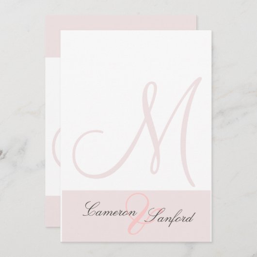 Aangepaste huwelijksuitnodigingen Monogram/grafiet Kaart (Voorkant / Achterkant)