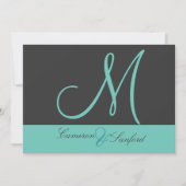 Aangepaste huwelijksuitnodigingen Monogram/grafiet Kaart (Voorkant)