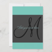 Aangepaste huwelijksuitnodigingen Monogram/grafiet Kaart (Achterkant)