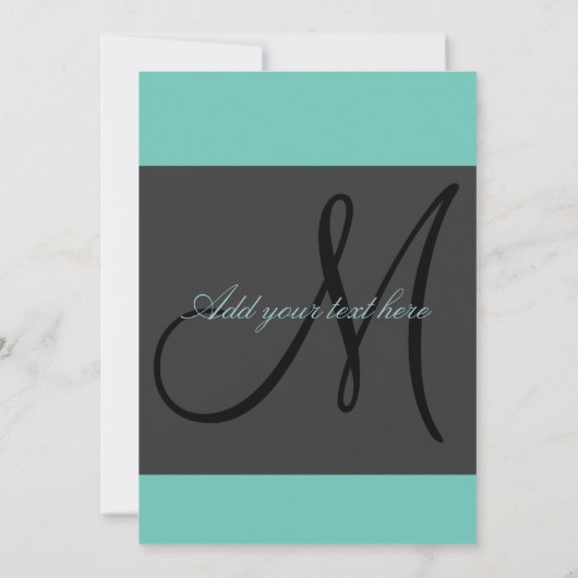 Aangepaste huwelijksuitnodigingen Monogram/grafiet Kaart (Achterkant)