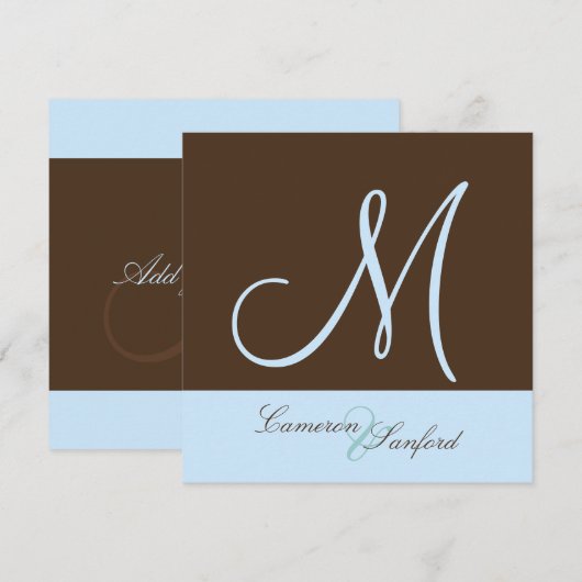 Aangepaste huwelijksuitnodigingen Monogram/lila Kaart (Voorkant / Achterkant)