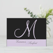 Aangepaste huwelijksuitnodigingen Monogram/lila Kaart (Staand voorkant)