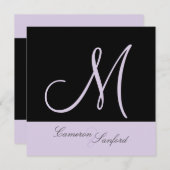 Aangepaste huwelijksuitnodigingen Monogram/lila Kaart (Voorkant / Achterkant)