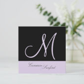Aangepaste huwelijksuitnodigingen Monogram/lila Kaart (Staand voorkant)