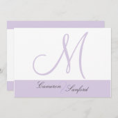Aangepaste huwelijksuitnodigingen Monogram/lila Kaart (Voorkant / Achterkant)