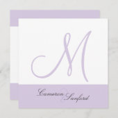 Aangepaste huwelijksuitnodigingen Monogram/lila Kaart (Voorkant / Achterkant)