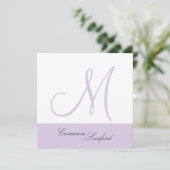 Aangepaste huwelijksuitnodigingen Monogram/lila Kaart (Staand voorkant)