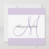 Aangepaste huwelijksuitnodigingen Monogram/lila Kaart (Achterkant)