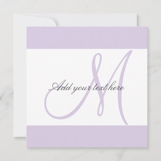 Aangepaste huwelijksuitnodigingen Monogram/lila Kaart (Achterkant)