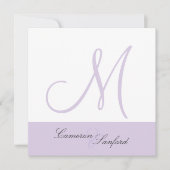 Aangepaste huwelijksuitnodigingen Monogram/lila Kaart (Voorkant)