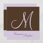 Aangepaste huwelijksuitnodigingen Monogram/lila Kaart (Voorkant / Achterkant)